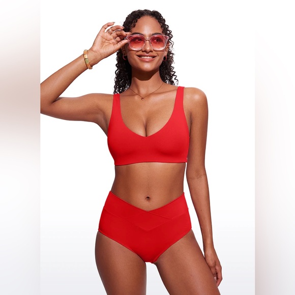 CRZ YOGA Other - V Neck Bikini Padded Tops
